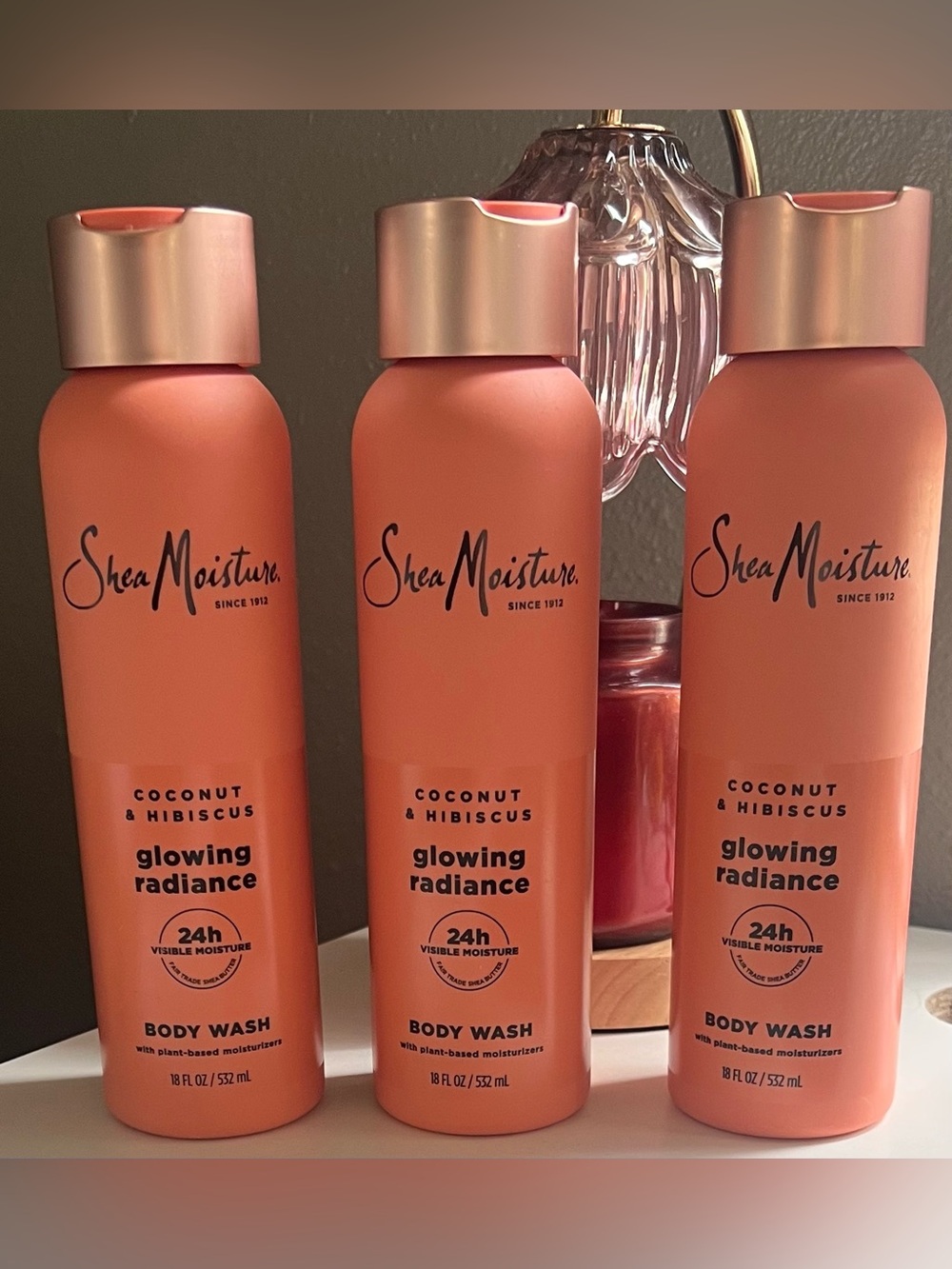 Shea Moisture Glowing Radiance Body Wash With Plant Based Moisturizers 3 Bottles